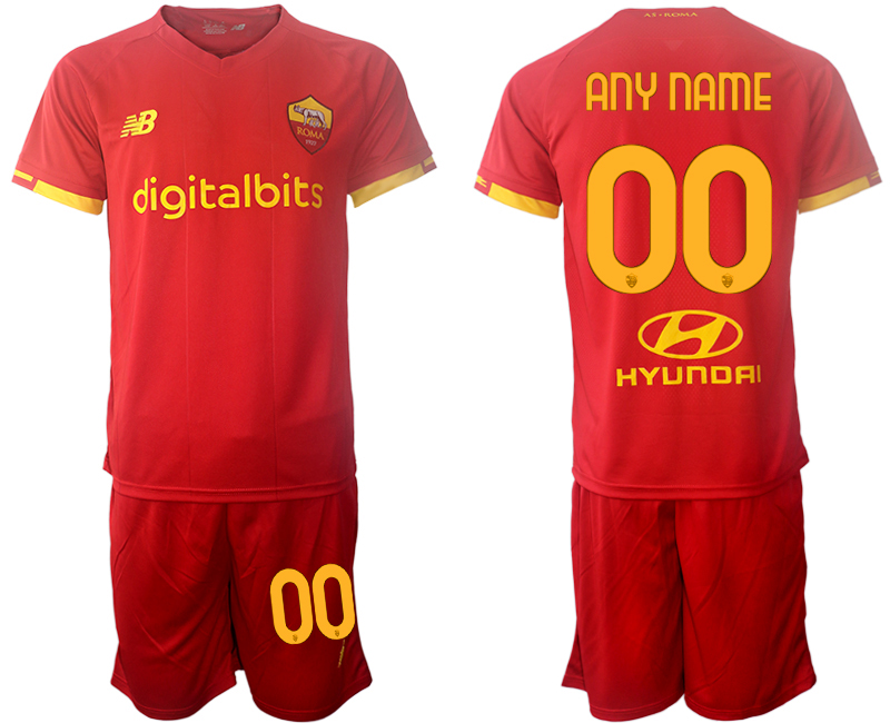 Men 2021-2022 Club AS Roma home red customized Soccer Jersey->dallas cowboys->NFL Jersey